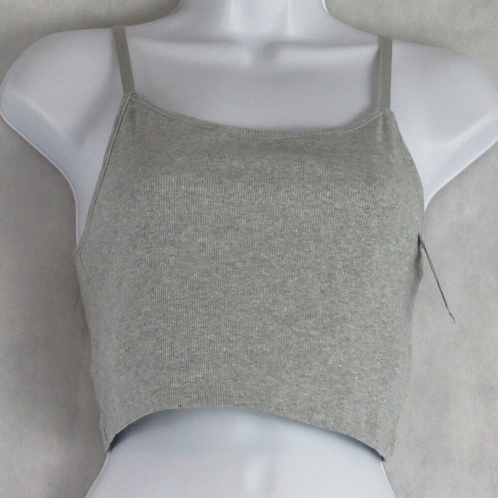 NWT GAP GapBody Women's Comfort Cropped Cami Bralette, Gray Heather, Medium